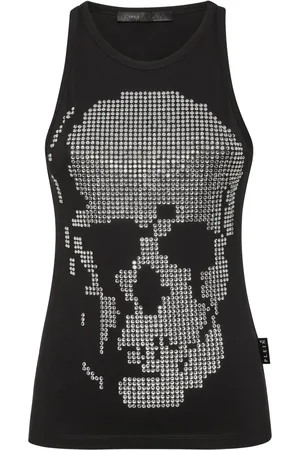 Philipp Plein Geribbelde tanktop met doodskop
