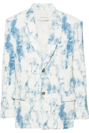 Feng Chen Wang Seersucker blazer met enkele rij knopen