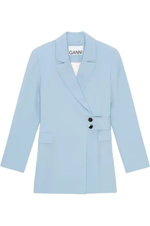 Ganni Twill blazer met ceintuur
