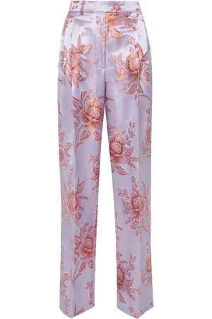 Etro Satijnen broek met bloemen jacquard