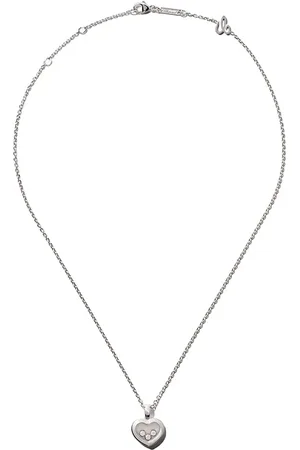 Chopard 18 kt witgoud Happy Diamonds Icons hanger ketting