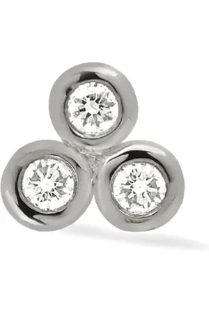 Lark & Berry 14kt witgouden Trio oorbel met diamant