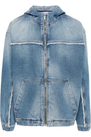 MARCELO BURLON Denim jack met franje en capuchon