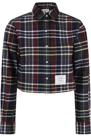 Thom Browne Hunting cropped blouse met tartan ruit