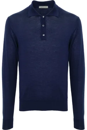 corneliani Fijngebreid poloshirt