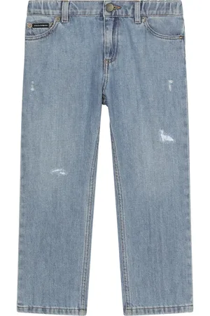 Dolce & Gabbana Gerafelde jeans met logoplakkaat