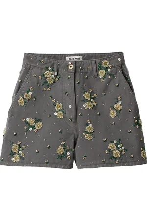Miu Miu Trainingsshorts verfraaid met bloemen