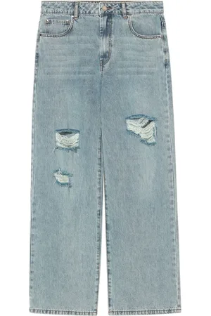 B+AB Mid waist jeans met gerafeld effect