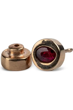 PARTS OF FOUR 18kt rosévergulde sterling zilveren oorbel met robijn