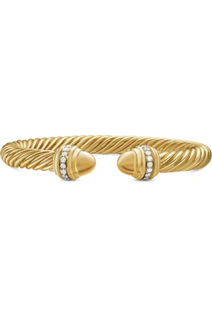 David Yurman 18kt geelgouden Classic Cablespira armband met diamant (7 mm)