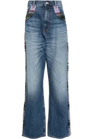 Bluemarble Geruite jeans met detail