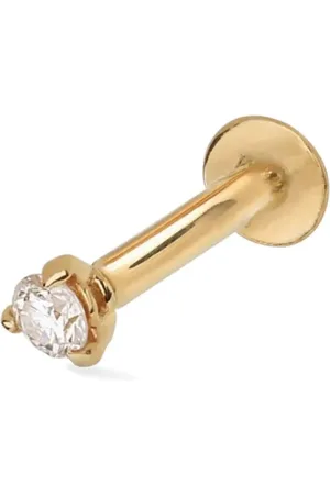 Lark & Berry 14kt geelgouden Modernist oorbel met diamant