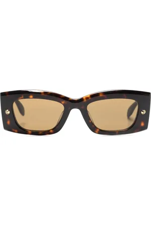 Alexander McQueen Spike Studs zonnebril met rechthoekig montuur