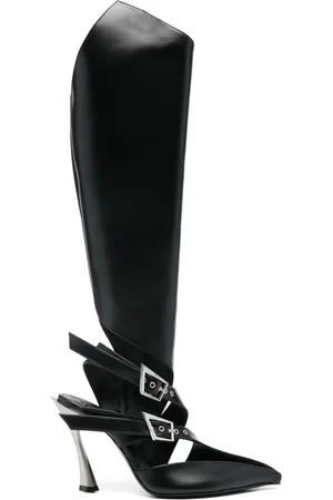 MUGLER 95 mm leren laarzen met gesp