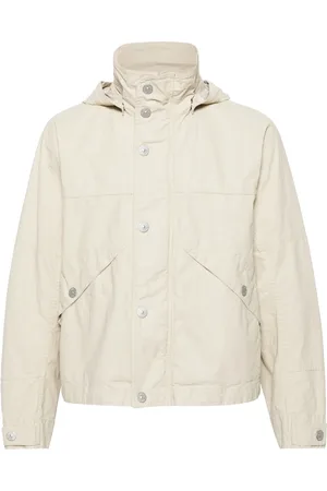 Stone Island Raw Plated linnen jack met capuchon
