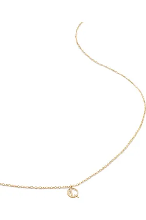 Monica Vinader 14kt geelgouden halsketting met letter Q