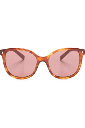 Prada Zonnebril met vierkant montuur en schildpadschild design
