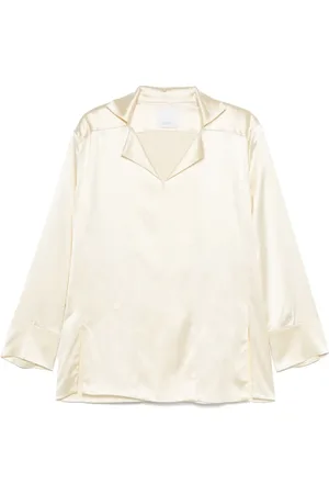 BEVZA Blouse met opstaande kraag