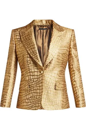 Tom Ford Geweven blazer met slangenleer