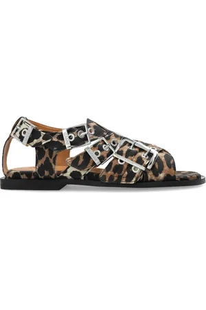 Ganni Sandalen met luipaardprint