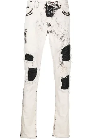 Philipp Plein Gerafelde jeans