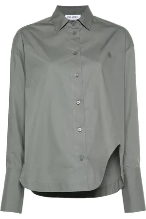 The Attico Eliza blouse met geborduurd logo