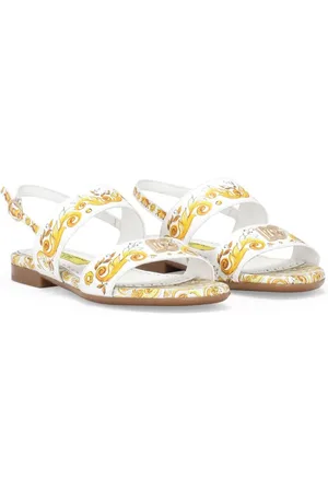 Dolce & Gabbana Leren sandalen met Majolica
