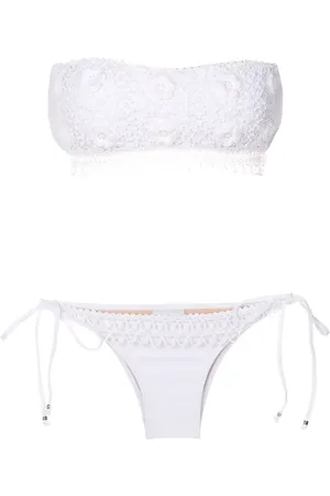 AMIR SLAMA Bikini met geborduurde bloemen