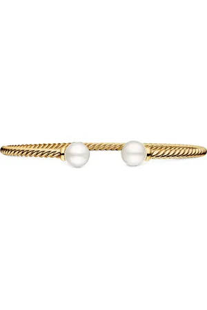 David Yurman 18kt geelgouden Solari Cablespira armband met diamant (2,6mm)
