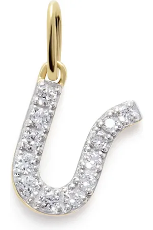 Monica Vinader 14kt geelgouden halsketting met U bedel