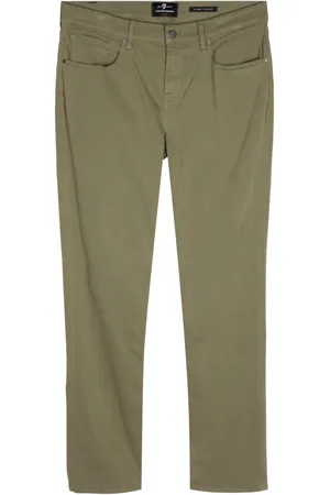 7 for all Mankind Broek van katoenblend met toelopende pijpen