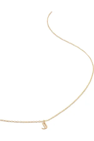 Monica Vinader 14kt geelgouden halsketting met letter J