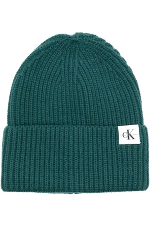 Calvin Klein Geribbelde muts met patch