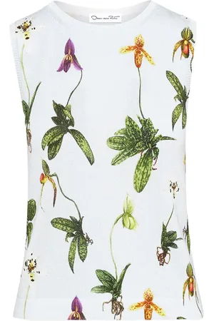 Oscar de la Renta Tanktop met ochidee print