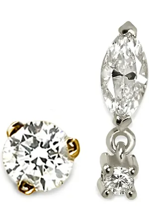 Lark & Berry 14kt gouden Quiet Luxury oorbellen met diamant