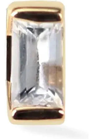 Lark & Berry 14kt geelgouden Omnis oorbel met saffier