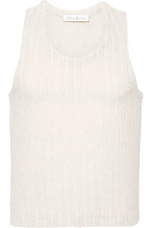 Ludovic De Saint Sernin Opengebreide tanktop van katoenblend