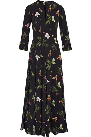 Oscar de la Renta Orchid jurk met 3/4 mouwen en cady