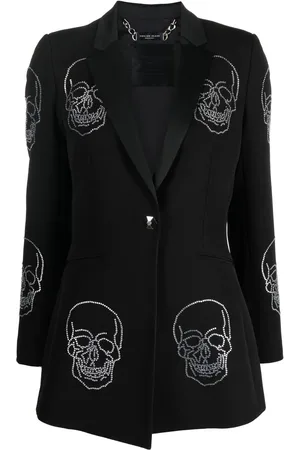 Philipp Plein Mantel met enkele rij knopen