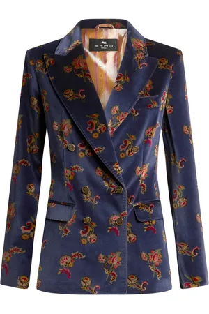 Etro Fluwelen blazer met bloemen