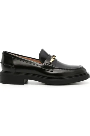 Gianvito Rossi Leren loafers met gesp