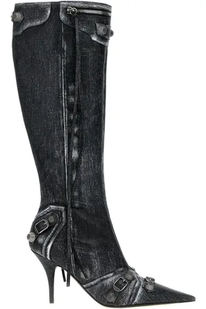 Balenciaga Cagole 90mm leren enkellaarzen met studs