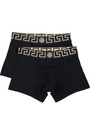 VERSACE Twee lange boxershorts met Greca afwerking