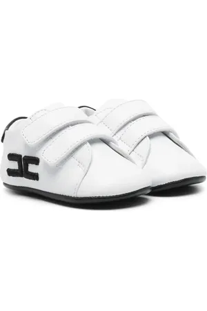 Elisabetta Franchi Leren slofjes met geborduurd logo