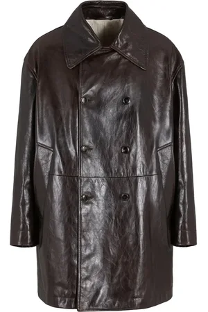 Giorgio Armani Leren jas met dubbele rij knopen