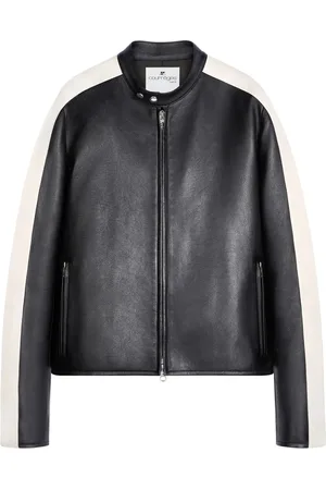 Courrèges Leren jack met contrasterende streep