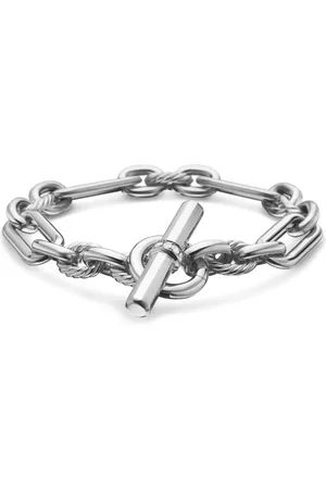David Yurman Sterling zilveren Lexington schakelarmband met diamant (9,8mm)