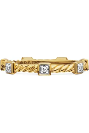 David Yurman 18kt geelgouden Cable Collectibles ring met diamant (2mm)