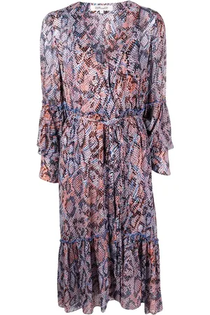 Diane von Furstenberg Wikkeljurk met slangenhuid effect