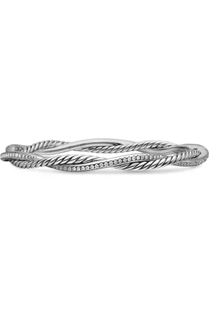 David Yurman Zilveren Petite Infinity armband met diamant (4,4mm)